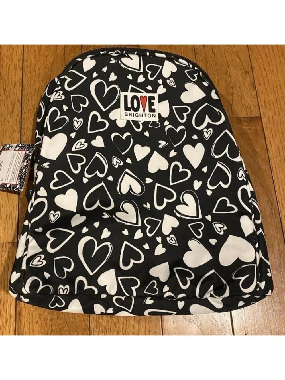 Brighton Limited Edition ENDLESS LOVE Small Backpack NWT Black White Hearts
